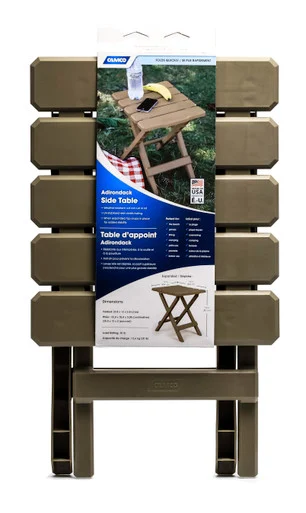 Camco 21045 Small Quick-Folding Adirondack Table- Plastic- Taupe 51883