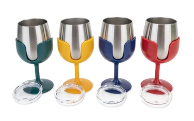 Camco 53465 Wine Tumblers Stainless Steel 8 Oz 4 Pack 53465_68