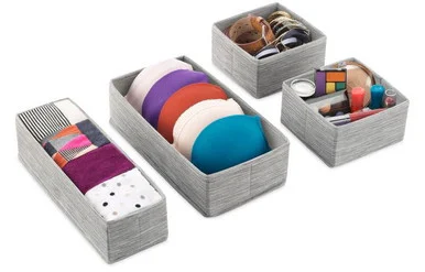 Whtmor 5455-9871 Fabric Drawer Organizers - Set Of 4