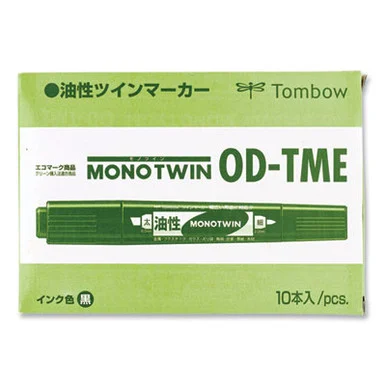 Tombow 56648 Mono Twin Bold Permanent Marker, Fine/broad Tips, Blue, 10/box