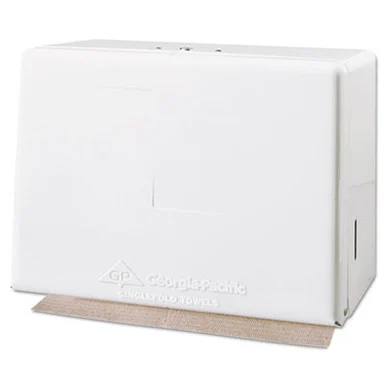 Georgia Pacific 56701 Space Saver Singlefold Towel Dispenser, Steel, 11.63 X 6.63 X 8.13, White