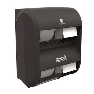 Georgia Pacific 56744B Compact Quad Vertical Four Roll Coreless Tissue Dispenser, 12.31 X 14.81 X 7.86, Black