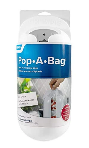 Camco Pop-A-Bag Plastic Bag Dispenser- Neatly Store and Reuse Plastic Grocery Bags- Easily Organize and Conserve Space in Your Kitchen (White) (57061) 57061_68