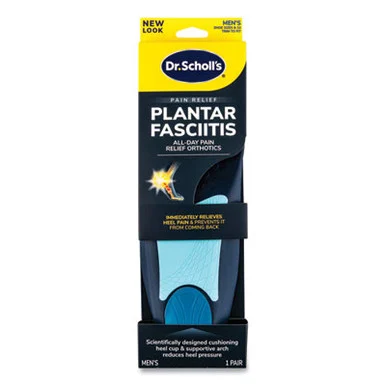 Dr. Scholl's 59037 Plantar fasciitis all-day Pain Relief Orthotics For Men, Men Size 8 To 13, Blue