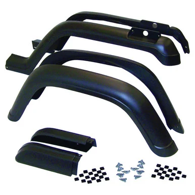 Crown Automotive Jeep Replacement Fender Flare Kit, Left and Right, Front & Rear, Black Textured 5AHK6