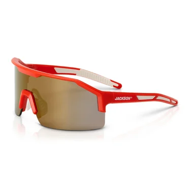 Jackson Safety 60011 Safety Glasses - Maxview Series - Gold Mirror Lens - Red Frame - Hardcoat Anti-scratch
