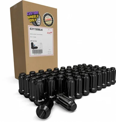 Revolution 631150BLK Spline Truck Lug Nuts M12x1.75 - 60 Pack - Black