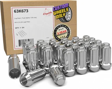 Revolution 63K673 Spline Bulge Acorn Lug Nuts M14x2.0 - 24 Pack - Chrome