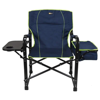 Faulkner 69230 El Capitan Director Chair With Headrest Cooler & Tray Blue/Green