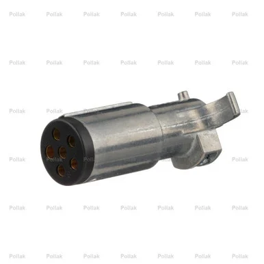 Pollak 6P100V 6-Pole Round Trailer Plug Metal Trailer End