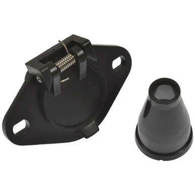 Pollak 6P103V 6-Pole Round Vehicle Socket with Rubber Boot