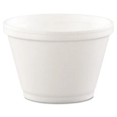 Dart 6SJ12 Hinged-lid Food Containers, Foam, 6oz, White, 50/bag, 20 Bags/carton