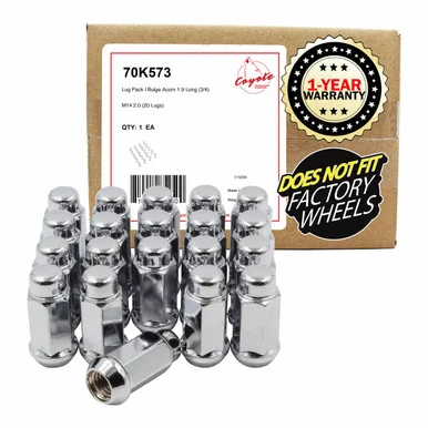 Revolution 70K573 Bulge Acorn Lug Nuts M14x2.0 3/4" Hex - 24 Pack - Chrome
