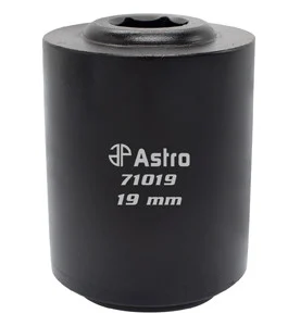 Astro Pneumatic 71019 19mm Drum Socket - Impact Torque Multiplying Harmonic Balancer Socket