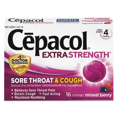 Reckitt Benckiser 74016CT Sore Throat And Cough Lozenges, Mixed Berry, 16/pack, 24 Packs/carton