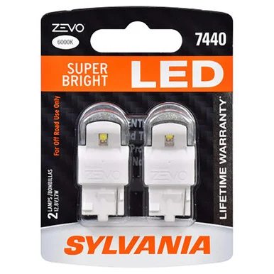 Sylvania 7440LED.BP2 7440 T20 ZEVO LED White Mini Bulbs 2-Pack 7440LED.BP2