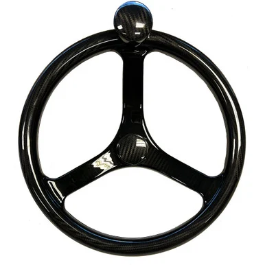 Schmitt Ongaro Marine Products 7461321FGK-CFN Schmitt Marine Carbon Fiber Primus Wheel W/knob 13.5" W/sanntoprene Finger Grip 3/4" Tapered Shaft W/cf Nut