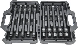 Astro Pneumatic 78254 10pc 1/2" Drive 6pt Pinless Universal Torque-saver Impact Extension Socket Set - Metric