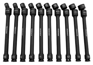 Astro Pneumatic 78354 10pc 3/8" Drive 6pt Pinless Universal Torque-saver Impact Extension Socket Set - Metric 78354_45