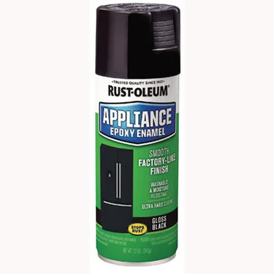 Rustoleum 7886830EA Specialty Appliance Epoxy Spray Paint, Gloss Black, 12 Oz Aerosol Can