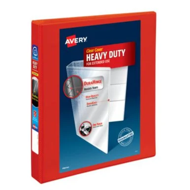 Avery Dennison 79170CT Heavy-duty View Binder With Durahinge And One Touch Ezd Rings, 3 Rings, 1" Capacity, 11 X 8.5, Red, 12/carton