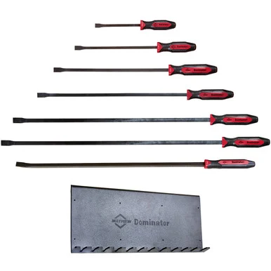 Mayhew 81406 Buy 7 (14112, 14114, 14115, 14116, 14117, 14118, 14119) Pry Bars, Get 13070h Pry Bar Rack Free