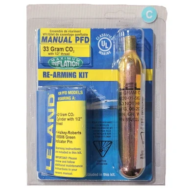 First Watch 840AMU-85202Z Leland Maximum Inflation Re-arm Kit C 33g Manual 1/2" Threads