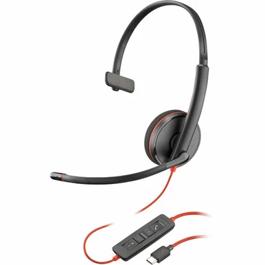 Poly Blackwire 3210 Monaural USB-C Headset +USBC/A Adapter (8x214aa)