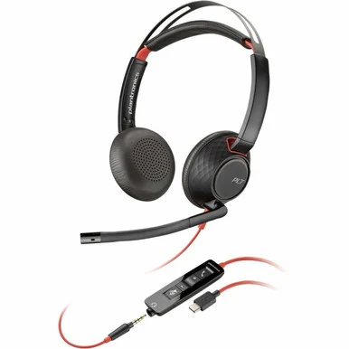 Poly Blackwire 5220 Stereo USB-C Headset + 3.5mm Plug + USB-C/A Adapter (8x231aa)