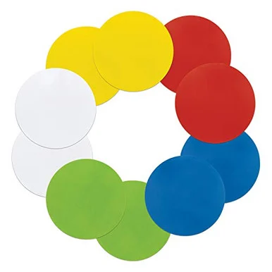 Pacon 9012 Self Stick Dry Erase Circles, 10 X 10, Blue/green/red/white/yellow Surface, 10/pack