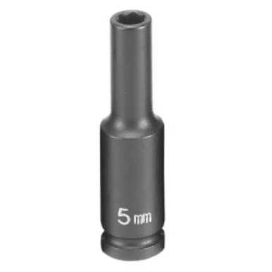 Grey Pneumatic 905MDS 1/4" Drive 6 Point Metric Deep Impact Socket 5mm
