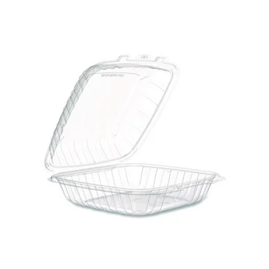 Dart 90PPHT1 Microwaveable Hinged Containers, 9 X 8.75 X 3, Clear, Plastic 150/carton