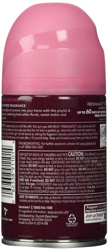 Reckitt Benckiser 91101EA Freshmatic Life Scents Ultra Refill, Summer Delights, 5.89 Oz Aerosol Spray - air wick