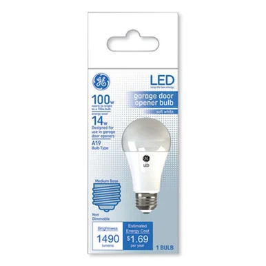 Sli Lighting 93116005 Led Soft White A19 Garage Door Opener Bulb, 14 W