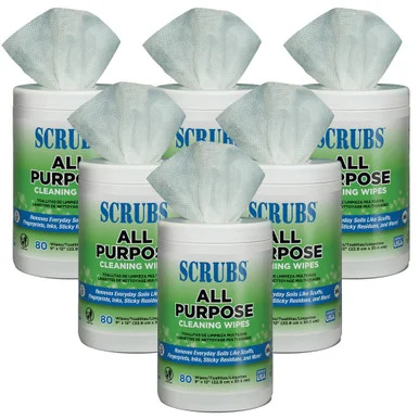 Itw Pro Brands 96580 All Purpose Cleaning Wipes, 9 X 12, Citrus Scent, White, 80 Wipes/canister, 6 Canisters/carton