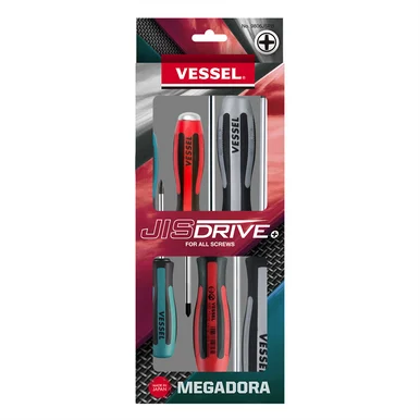Vessel 9806JSPB Megadora Jis Screwdriver 6pcs. Set - Vessel Tools