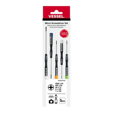 Vessel Tools 99005PHPBU Micro Screwdrivers Set - Ph 5pc