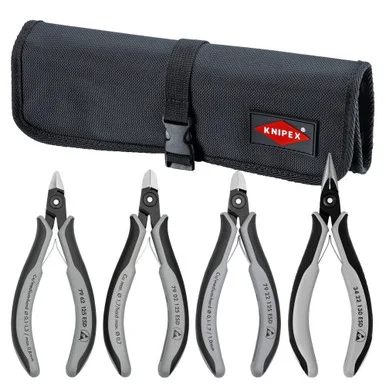 Knipex 9K008010US 4 Pc Electronics Pliers Set In A Tool Roll