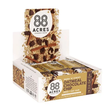 88 Acres ACY11049 Warm 'n Chewy Gluten-free Oatmeal/chocolate Chip Seed And Oat Bar, 1.6 Oz Bar, 9/box