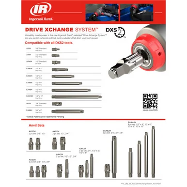 Ingersoll Rand AK43H Dxs 1/2" Drive 2" And 4" Extended, 3/4"drive Standard Anvil 3 Piece Set