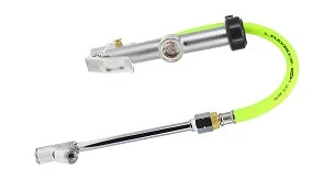 Legacy Manufacturing AL2051FZ Flexzilla Dual Foot Tire Inflator With 12 Inch Hose And Glass Sight Gauge 10 To 120 Psi - Zillagreen