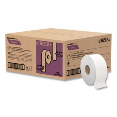 O Neil Printers B212 Select Jumbo Bath Tissue, Septic-safe, 1-ply, White, 3.3" X 2,000 Ft, 12 Rolls/carton