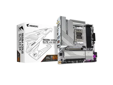 Aorus Ultra Durable B650M AORUS ELITE AX ICE Gaming Desktop Motherboard - AMD B650 Chipset - Socket AM5 - Micro ATX (b650maoruseliteaxice)