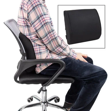 EMS Mind Reader BACKFOAMBLK Memory Foam Ergonomic Lumbar Support Chair Cushion, 4 X 13.5 X 12.25, Black