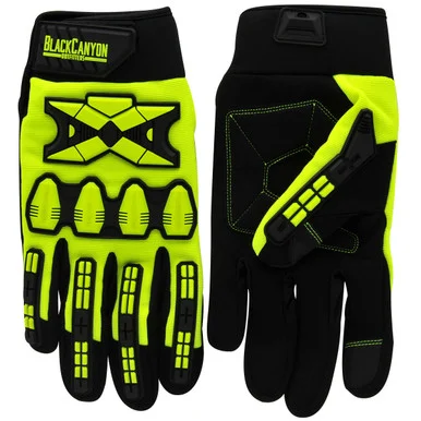 Blackcanyon Outfitters Hi-vis Work Gloves Bhg647al Synthetic Palm Gloves W Touchscreen Fingertips Adjustable Strap Padded Palm Green Large