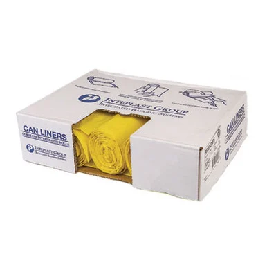 Integrated Bagging Systems BR3043SPY Low-density Commercial Can Liners, Infectious Waste Biohazard, 30 Gal, 1.15 Mil, 30" X 43", Yellow, 25 Bags/roll, 6 Rolls/ct