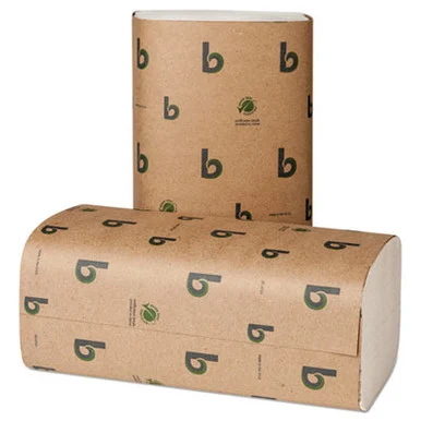Boardwalk BWK52GREEN Green Single-fold Towels, Natural White,9 1/8x10 1/4, 250/pk,16 Pks/ct