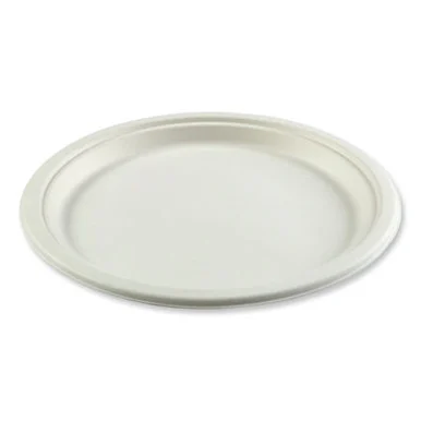 Boardwalk PLATE10NPFA Bagasse Pfas-free Dinnerware, Plate, 10" Dia, White, 500/carton BWKPLATE10NPFA