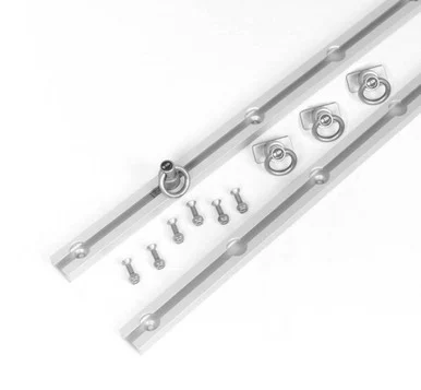 Hi-lift Jack 68" Silver Set. 2 anodized aluminum rails, 4 stainless steel locking slides. BXR68S