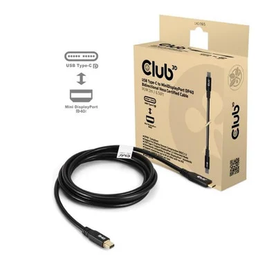 Club 3D USB Type-C to MiniDisplayPort DP40 Bidirectional Vesa Certified Cable 2m/6.56ft (cac-1561)